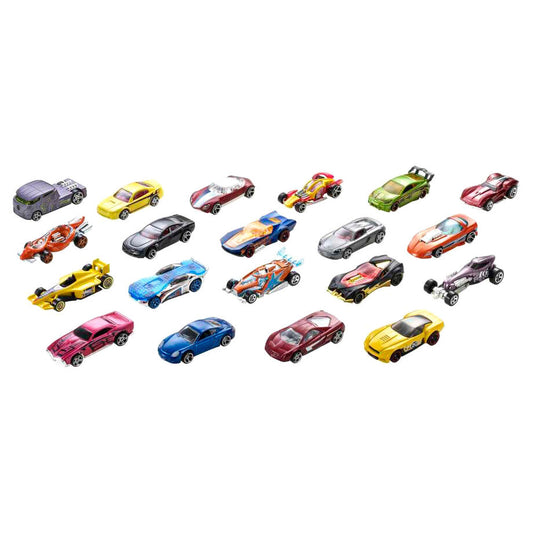 Opakowanie blistrowe zawierające 20 różnych samochodzików Hot Wheels