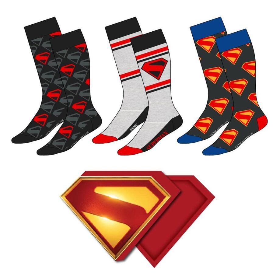 Set of 3 Superman DC Comics adult socks