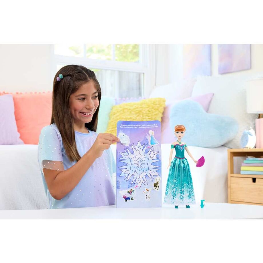 Boneca Anna de Frozen da Disney que gira e revela