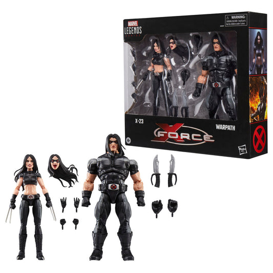 Blíster 2 figuras X 23 y Warpath X Force Marvel Legends 15cm