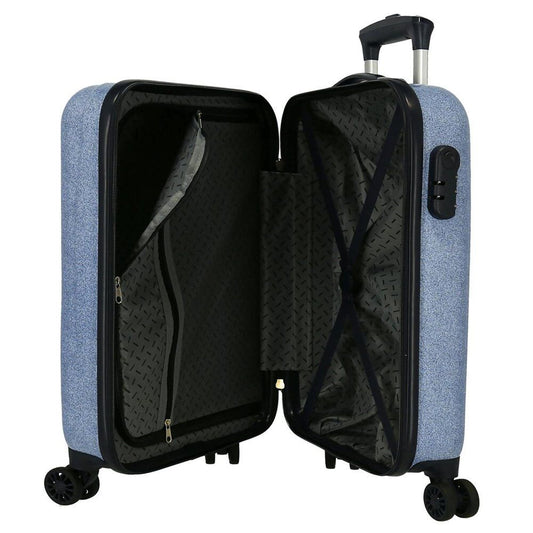 Mala de viagem Dreamer Denim Mickey Disney ABS com rodinhas 55 cm