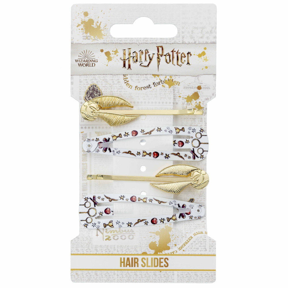 blister pack of 4 harry potter golden snitch hair clips