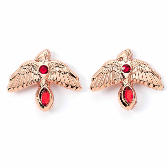 fawkes rose gold harry potter earrings