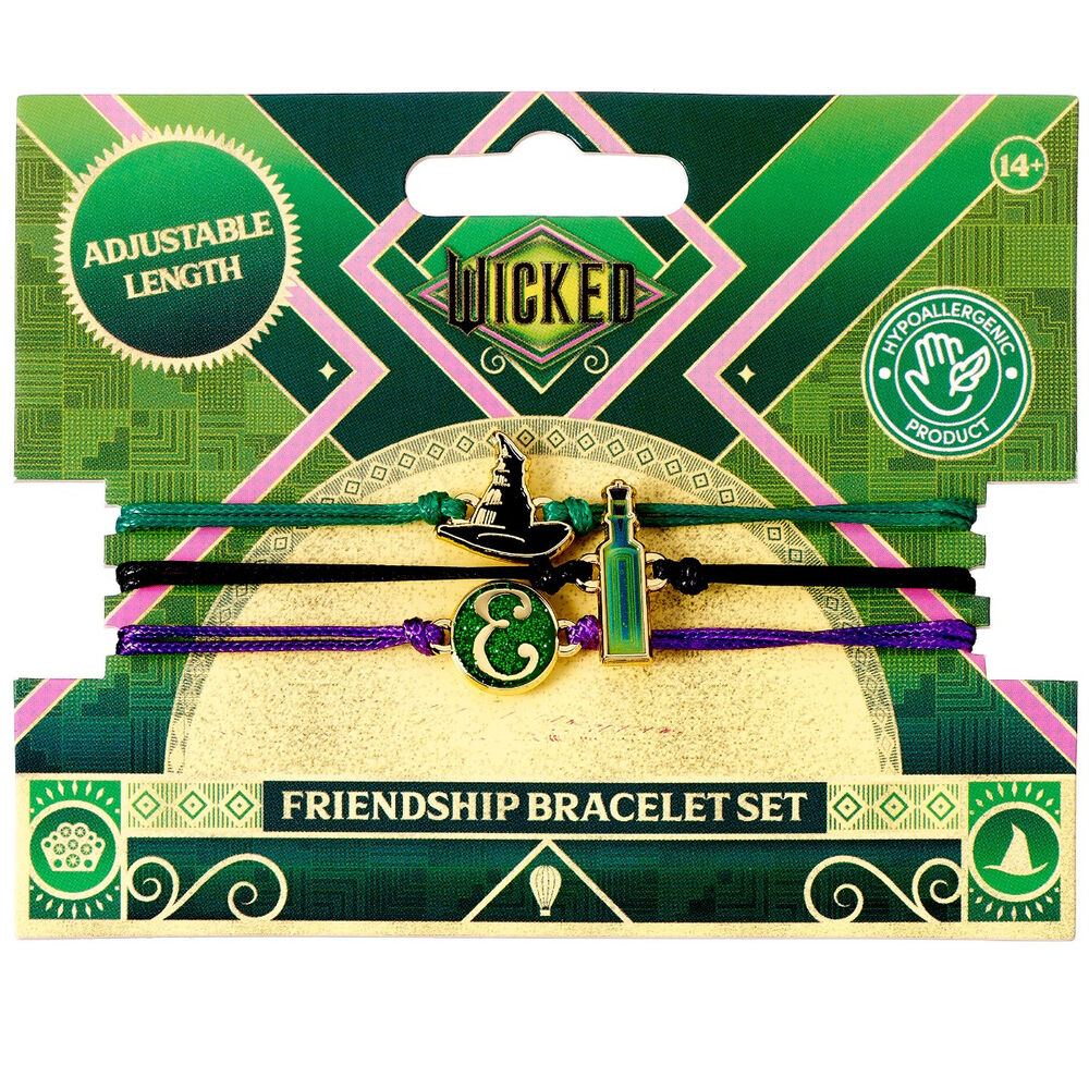 set of 2 elphaba glinda wicked bracelets