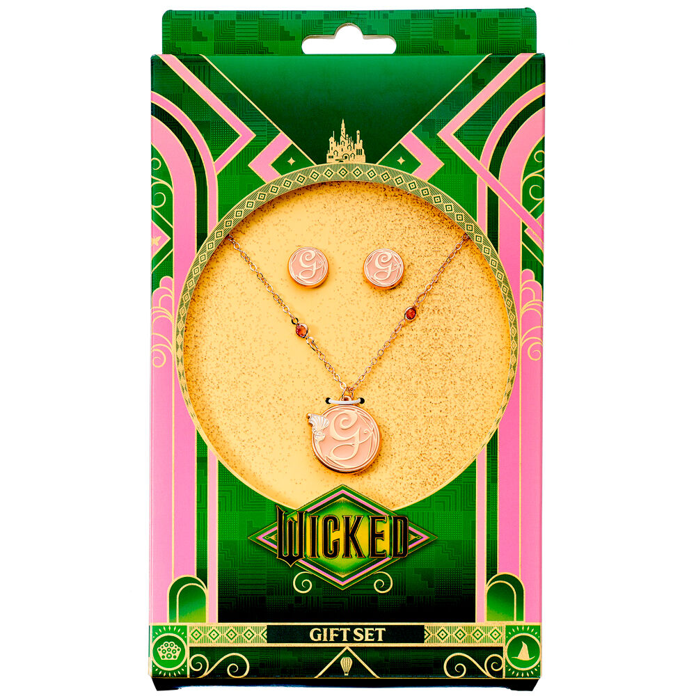 glinda wicked pendant earrings set