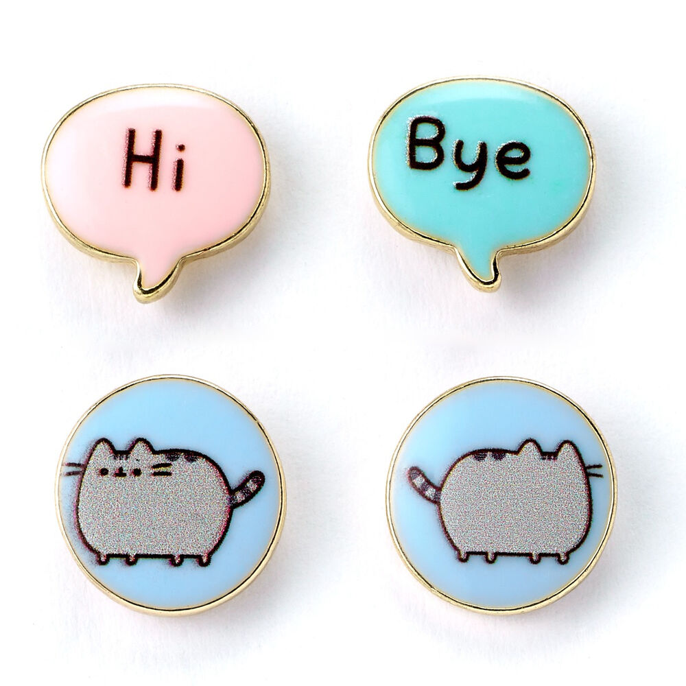 Zestaw 3 par kolczyków Hi Bye Pusheen