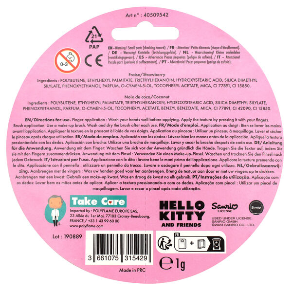 Blister pack of 2 3D Kuromi & Hello Kitty Lip Balms