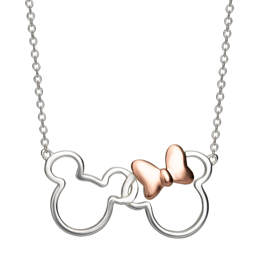 Mickey & Minnie Disney Silver Pendant