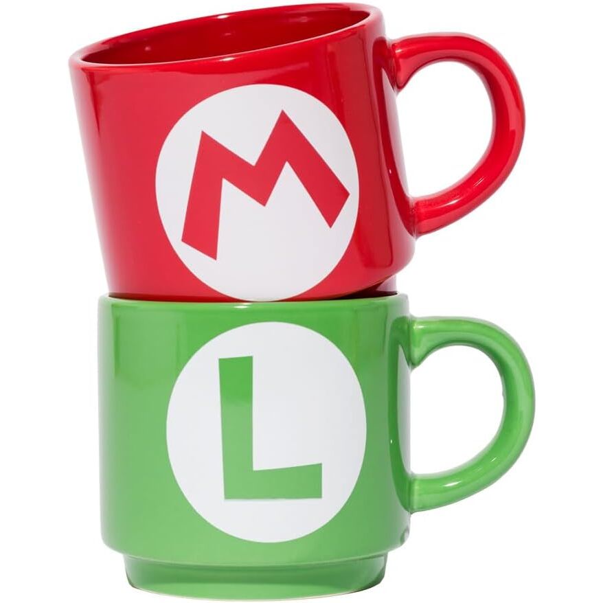 set of 2 super mario bros mugs