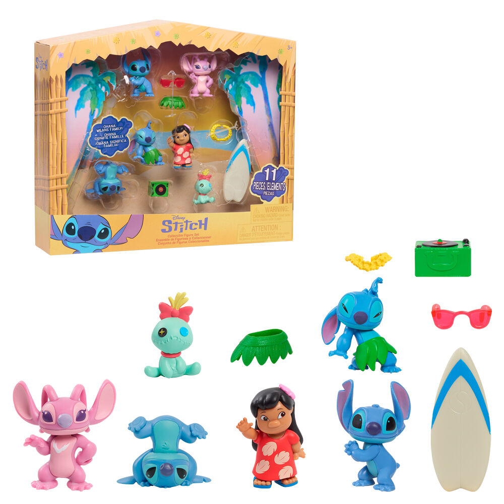 Blister of 6 Stitch Disney figures 5cm