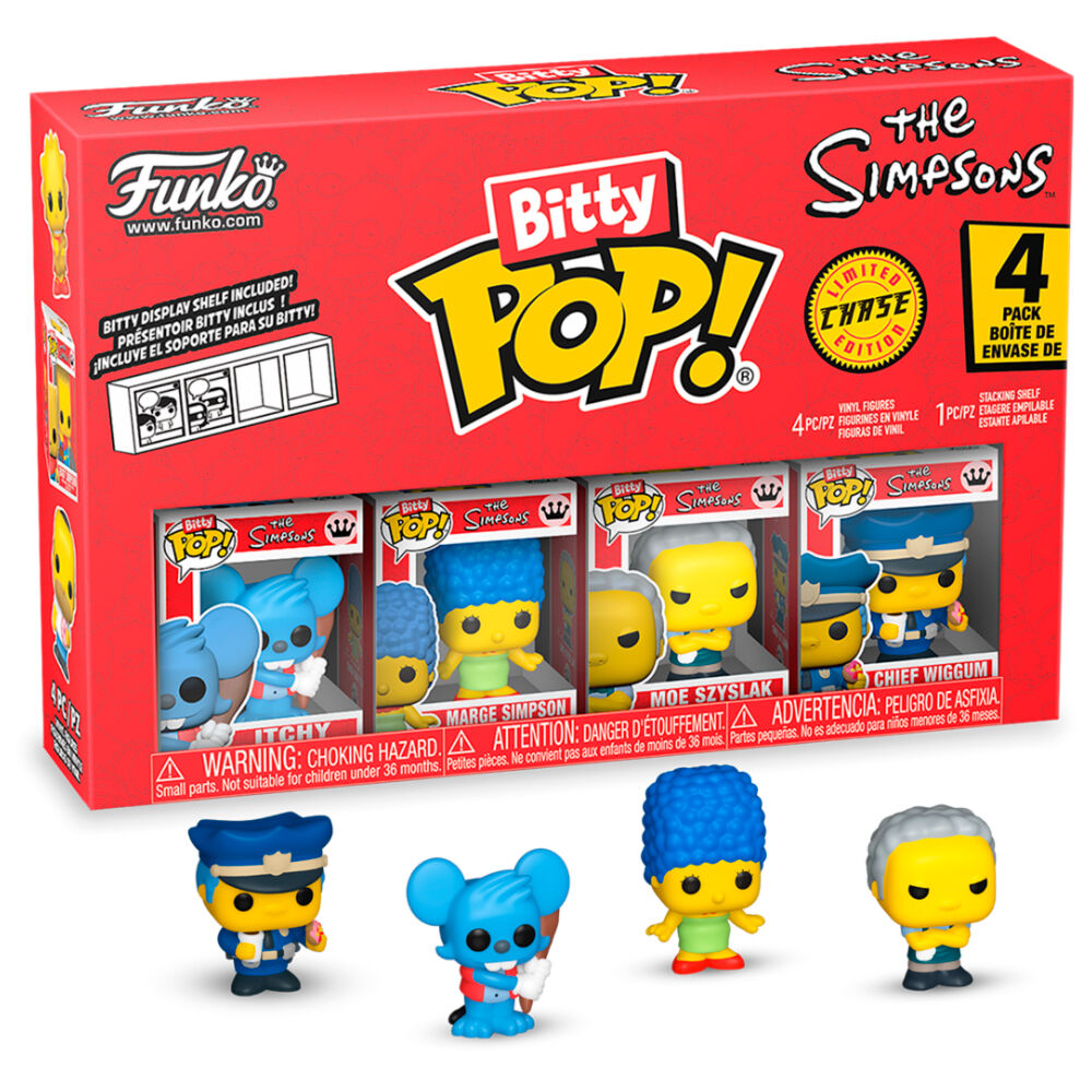 blister 4 figures bitty pop the simpsons itchy