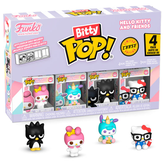 blister of 4 bitty pop figures hello kitty and friends my melody