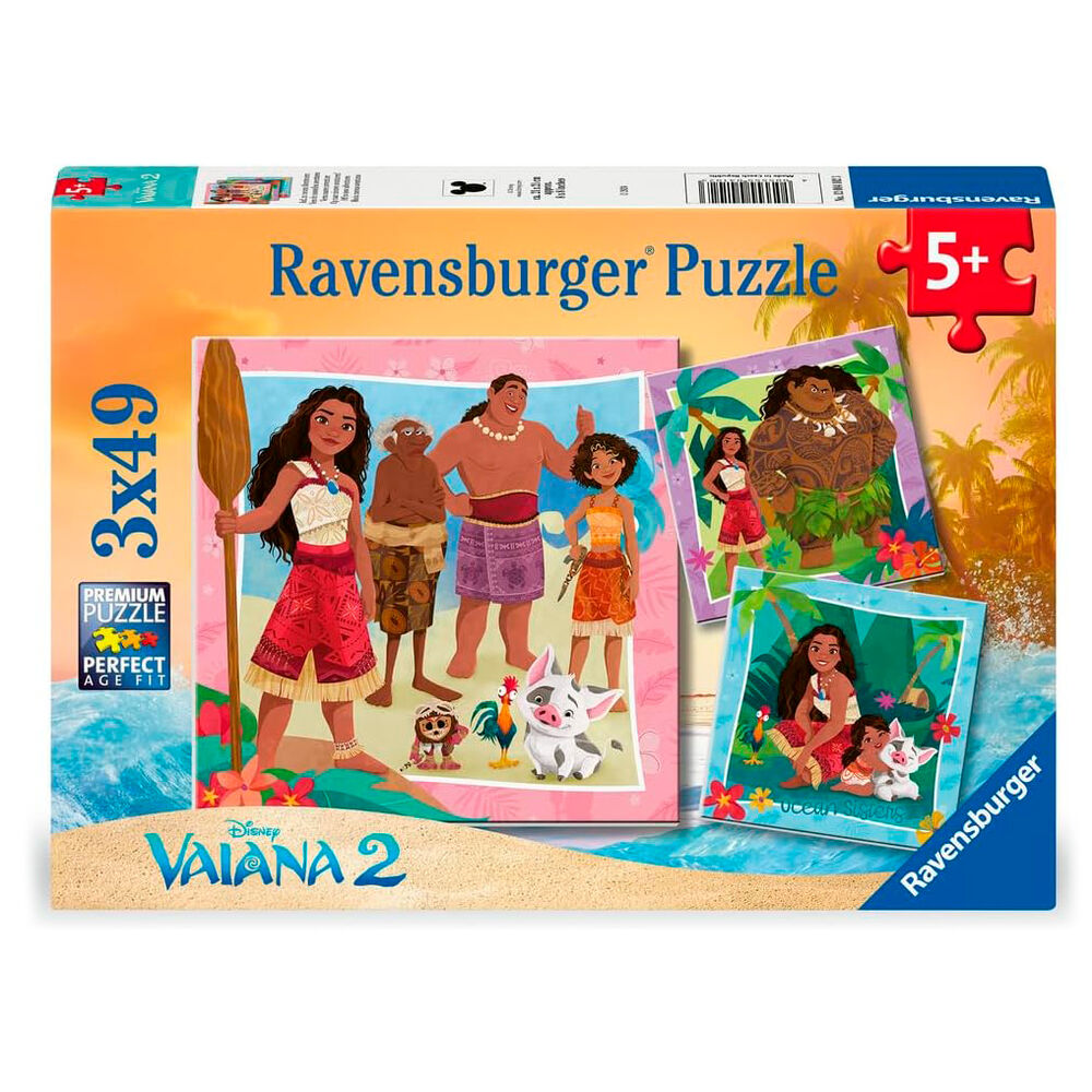 puzzle moana 2 disney 3x49pcs