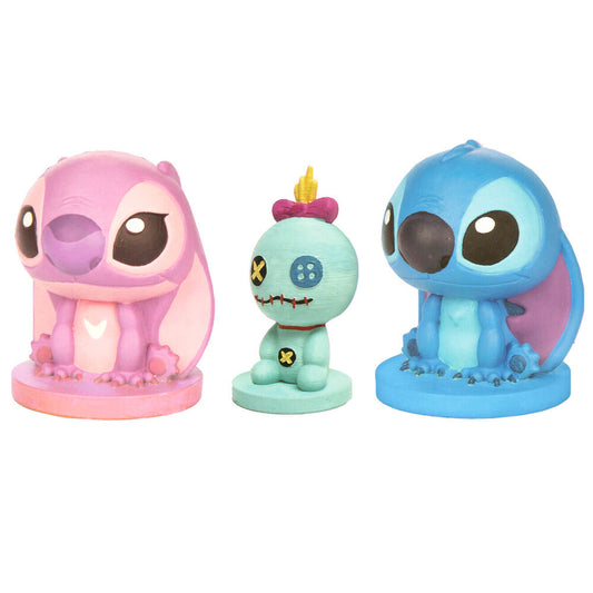 Lot de 3 figurines en plâtre à peindre Stitch Disney