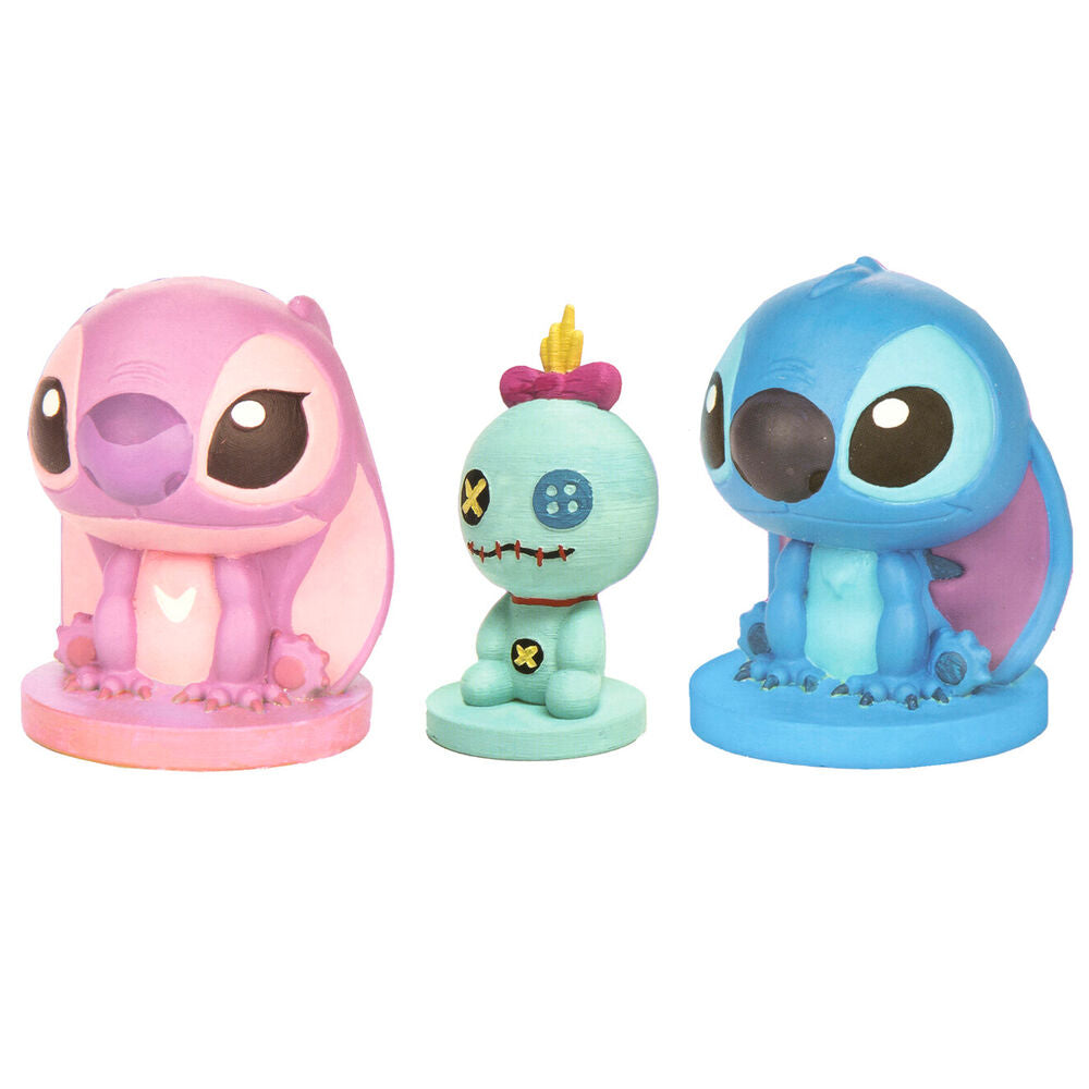 Set mit 3 Gipsfiguren zum Bemalen Stitch Disney