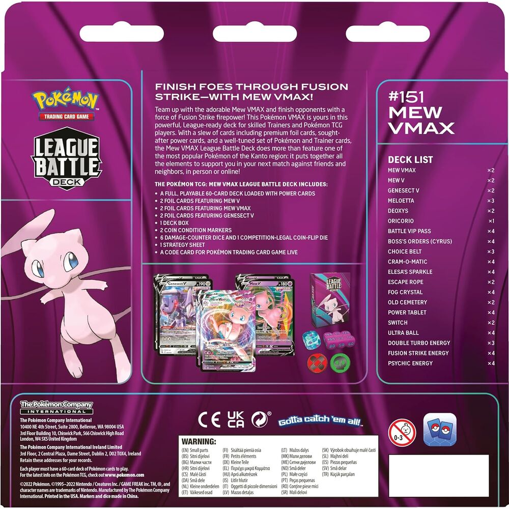 Kolekcjonerska talia kart do gry Pokemon Mew VMax (angielski)