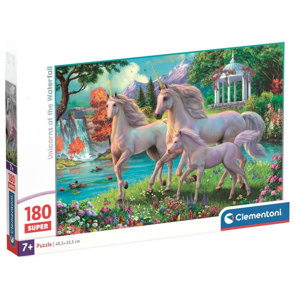 super unicorns in the waterfall puzzle 180 pcs