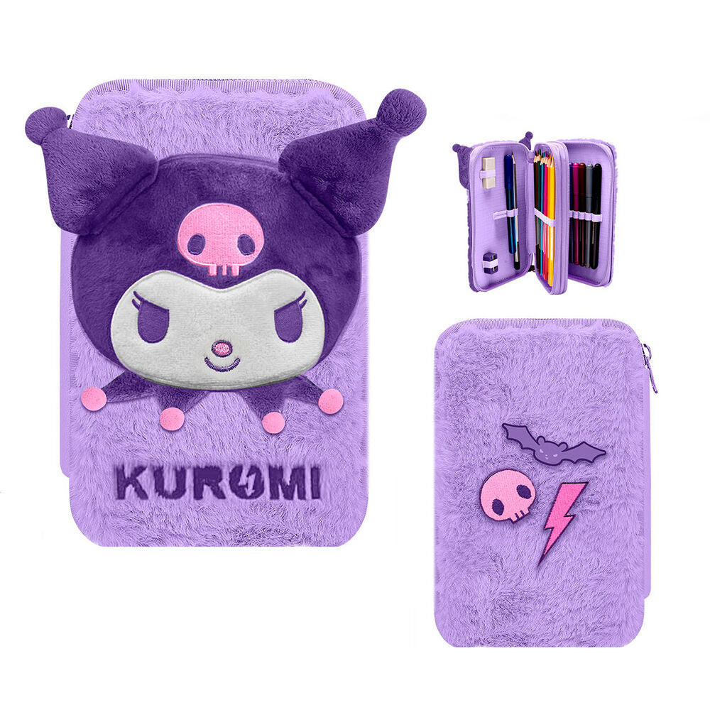 Kuromi Hello Kitty double pencil case