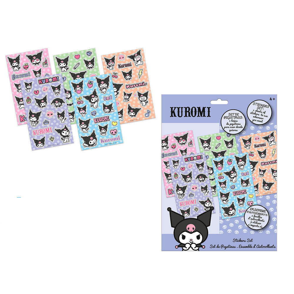 kuromi hello kitty sticker set