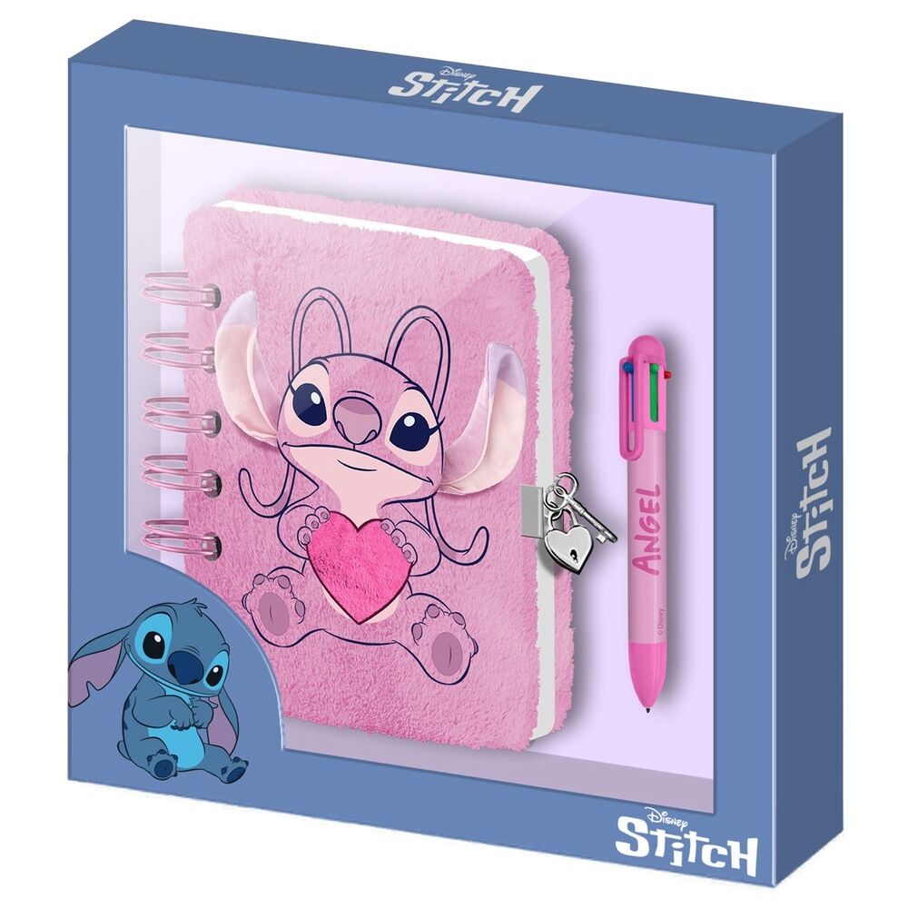plush diary disney angel stitch heart pen