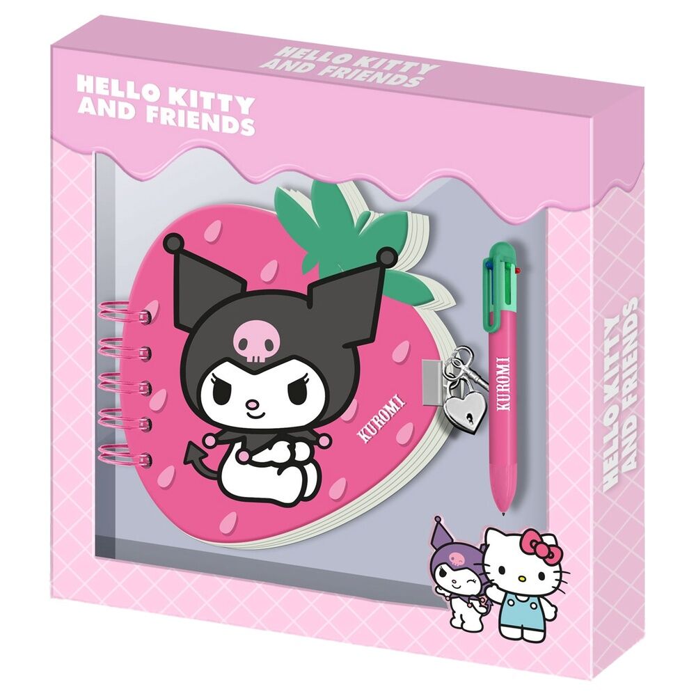 kuromi hello kitty strawberry diary pen