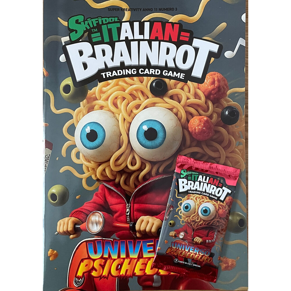 album pack of 7 collectible cards psychedelic universe skifidol italian brainrot italian