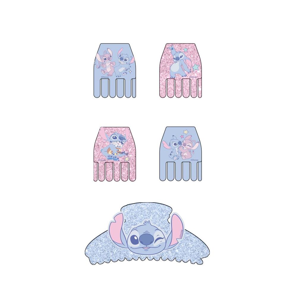 Blister pack of 5 Stitch Disney hair clips