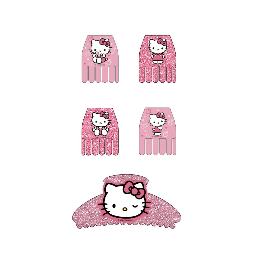 Blister pack of 5 Hello Kitty hair clips