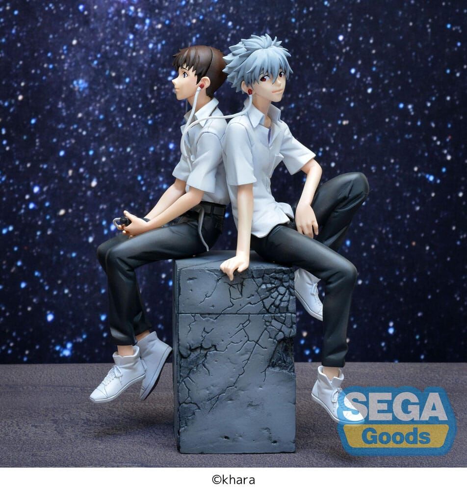 Figura Shinji & Kaworu Luminasta Versão Shinji Rebuild of Evangelion 17cm