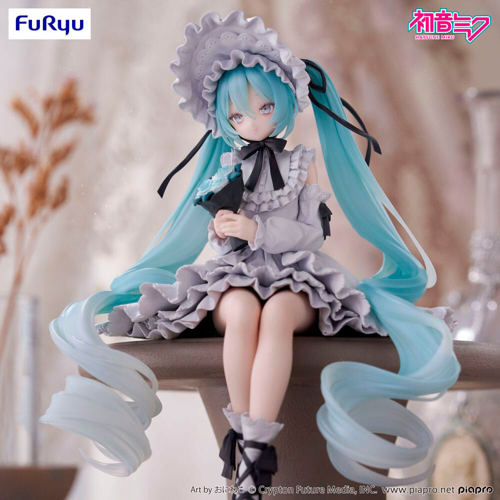 Statuetta ferma spaghetti stile bambola vintage Hatsune Miku 15cm