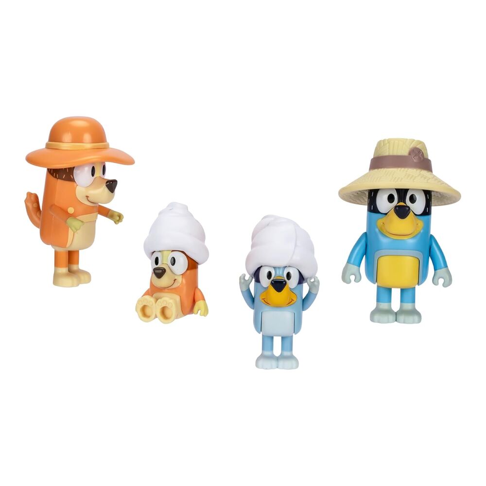 Blister pack of 4 figures, Bluey Family Travel