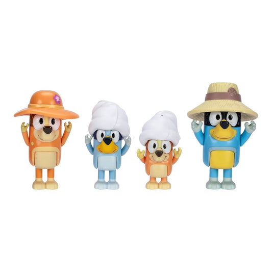 Blister pack of 4 figures, Bluey Family Travel