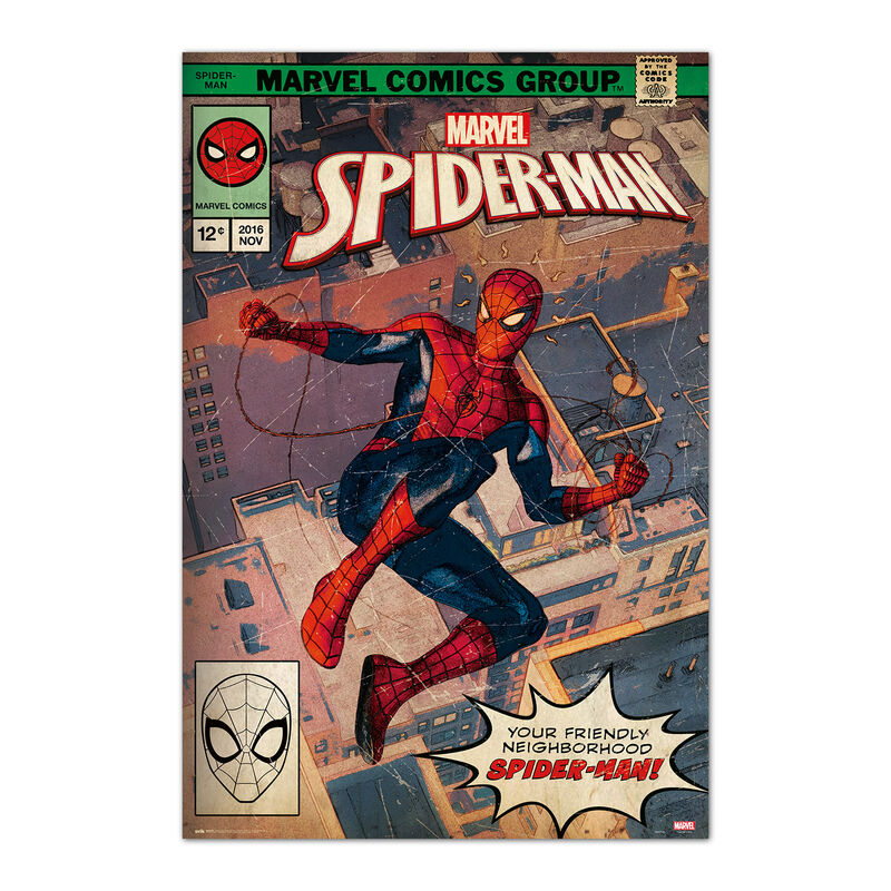 marvel spiderman comic poster