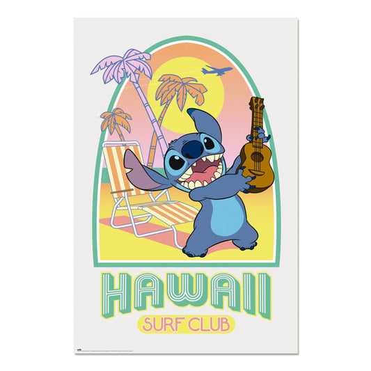Póster Hawaii Club Surf Stitch Disney