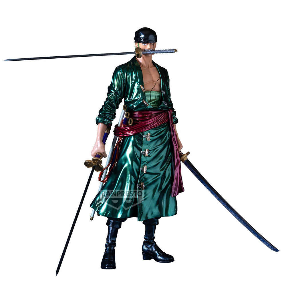 roronoa zoro premium figure the metallic one piece 30cm