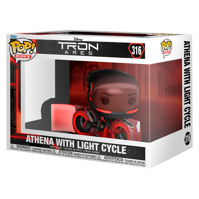 Figura POP Rides Disney Tron Ares Atenea con moto de luz