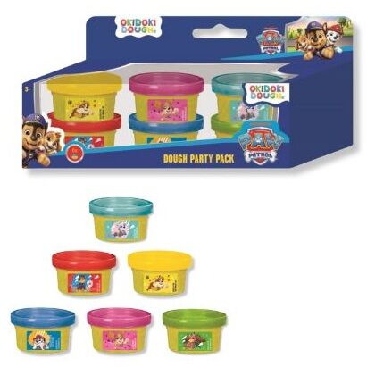 blister pack of 6 mini pots of paw patrol modeling clay