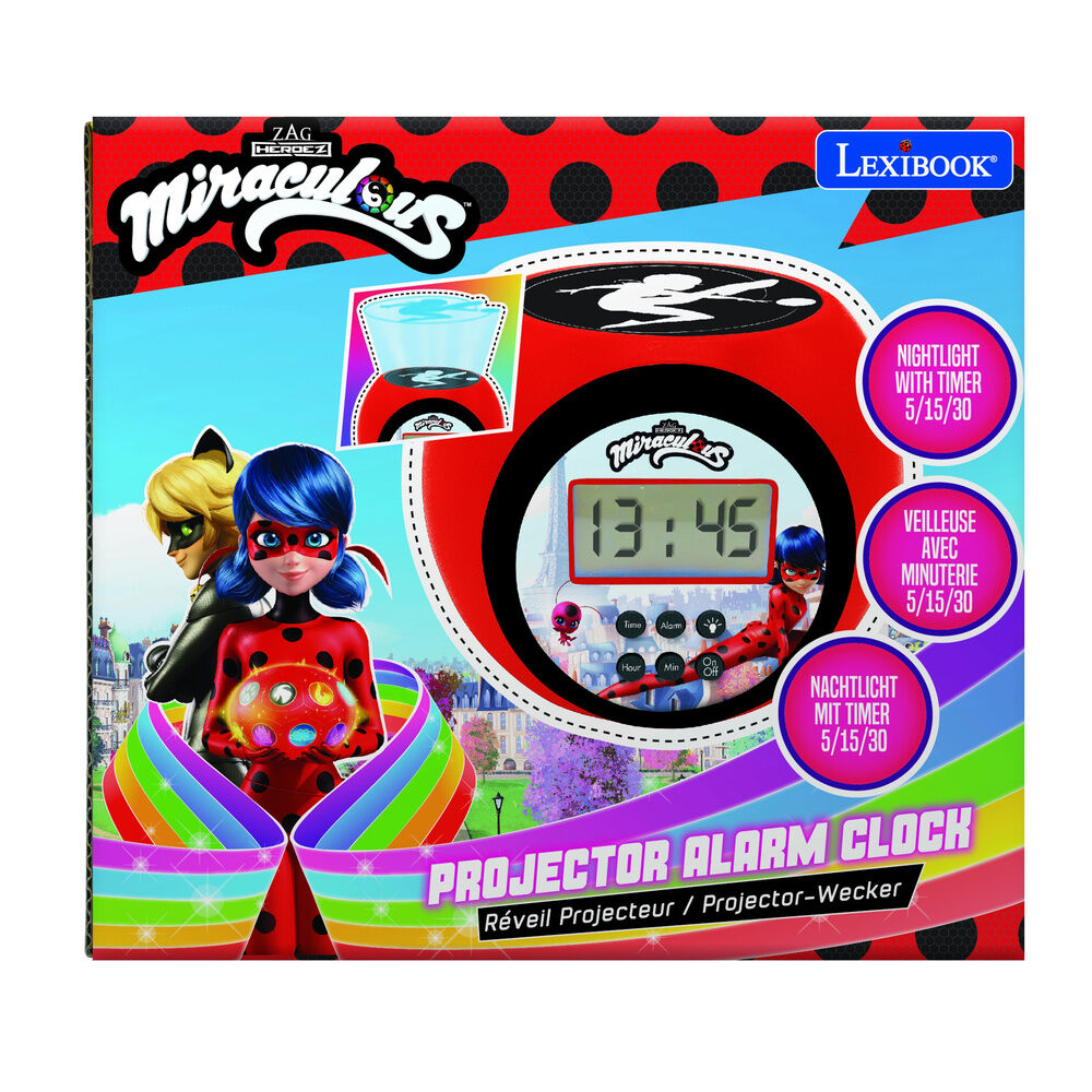 Budzik z projektorem Miraculous Ladybug