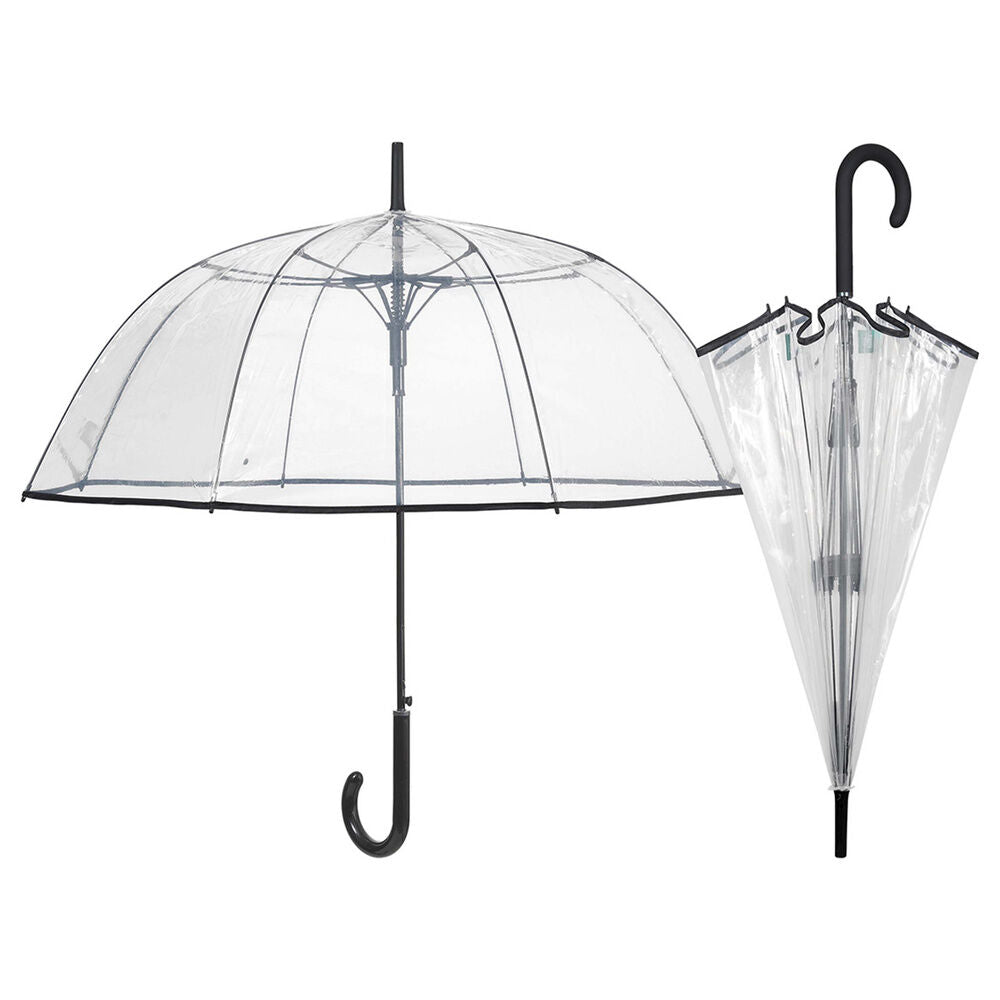 automatic umbrella transparent black trim 61cm assorted