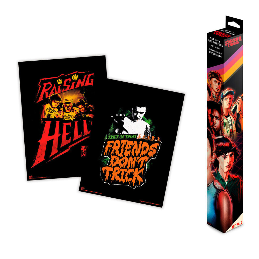 set of 2 mini stranger things posters