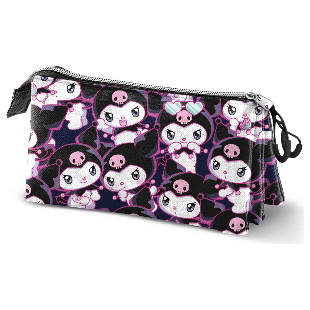 Kuromi Hello Kitty triple pencil case