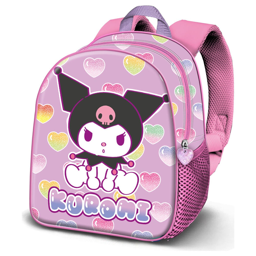 3d hearts kuromi hello kitty backpack 31cm