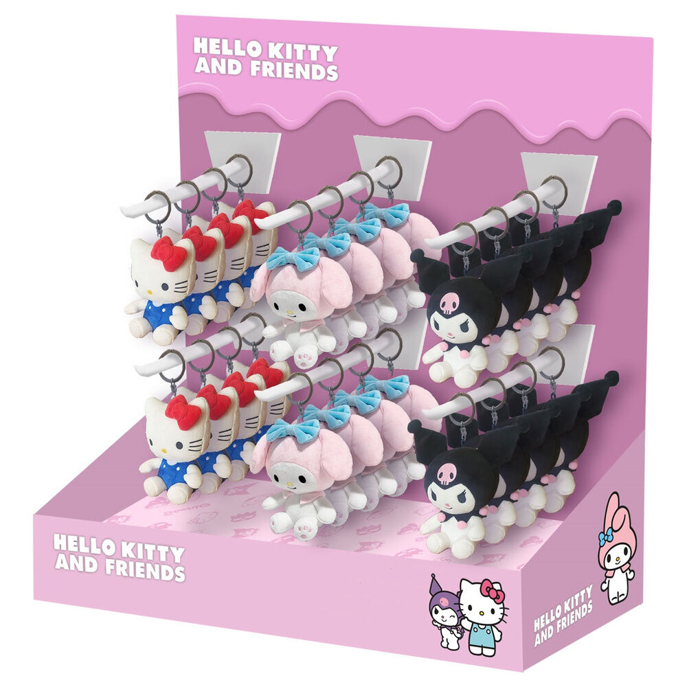 hello kitty and friends plush keychain assorted 15cm