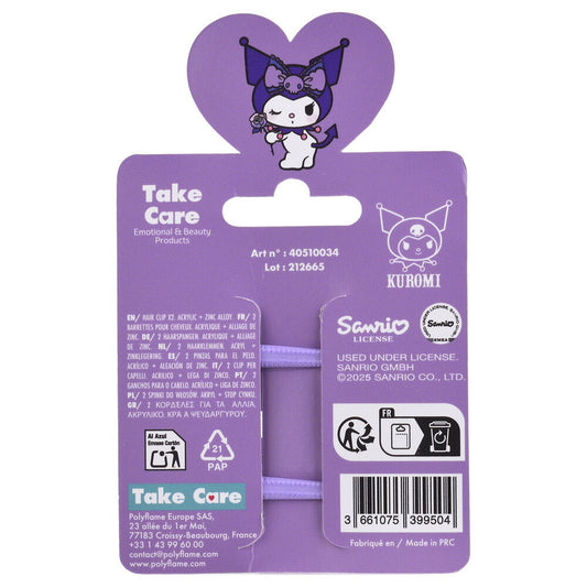 Blister pack of 2 Kuromi Hello Kitty hair clips