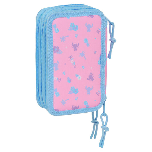 Estuche triple para lápices de Disney con diseño de Stitch brillante (37 piezas)