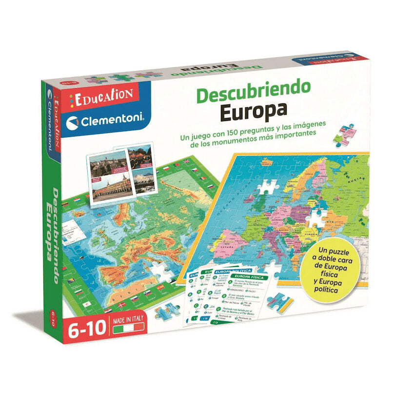 geo map puzzle game: discover europe