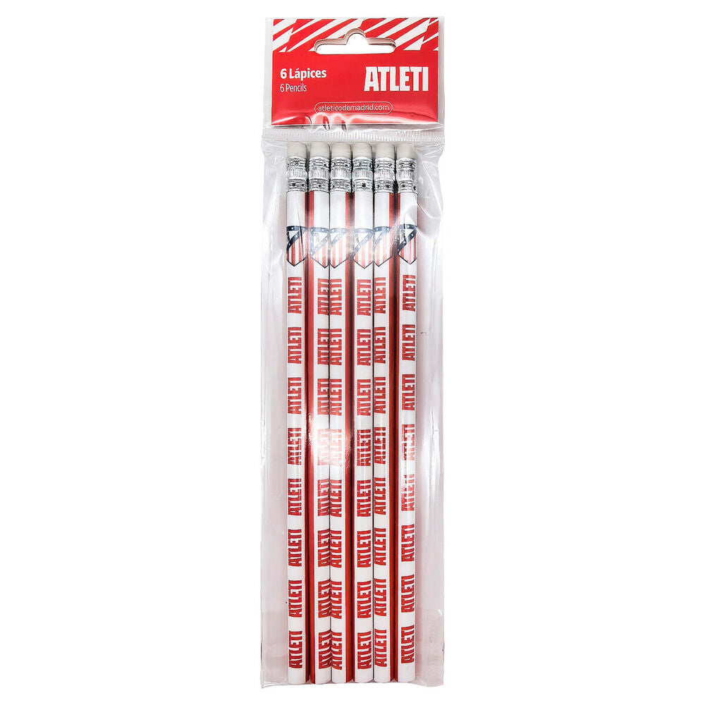 blister pack of 6 atletico de madrid pencils