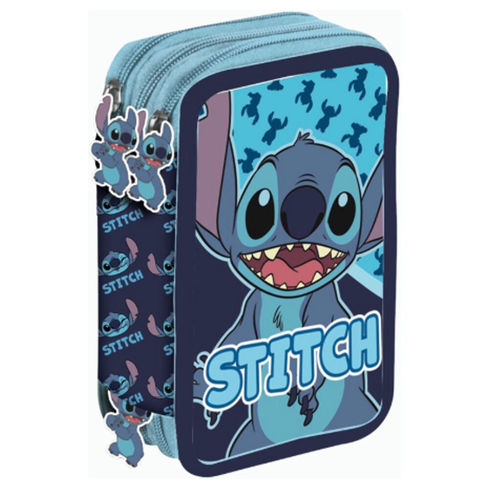 Abstract Stitch Disney triple pencil case