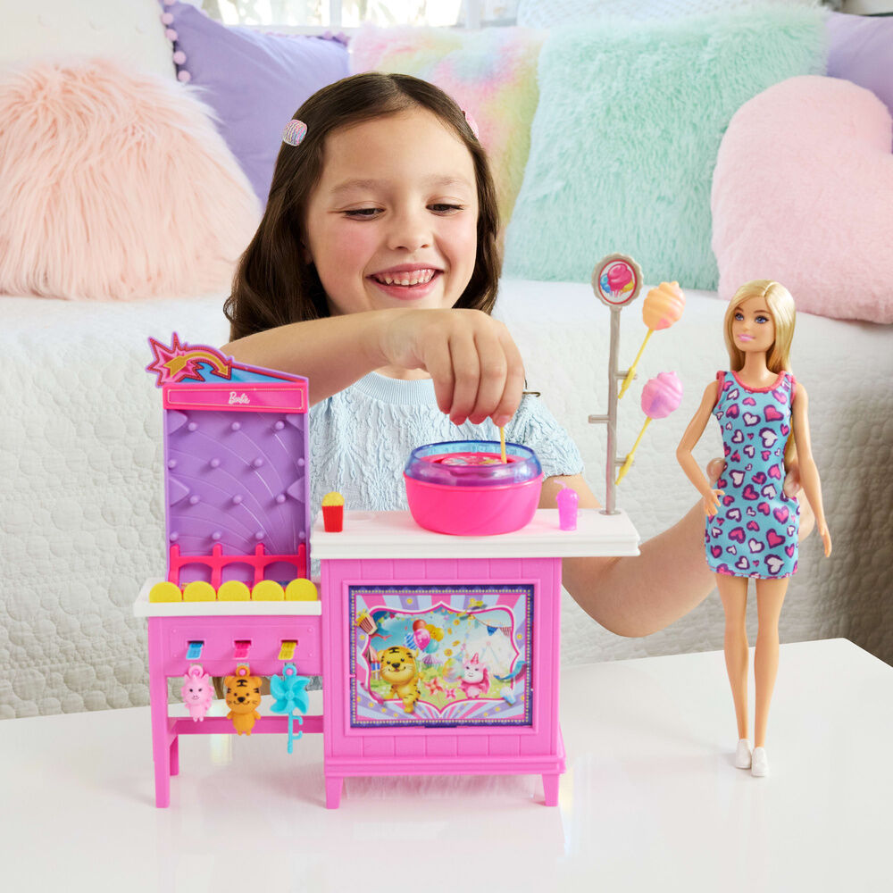 Muñeca Barbie de algodón de azúcar