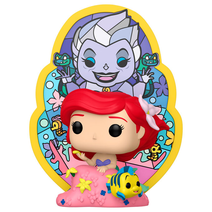 disney pop deluxe figure the little mermaid ariel ursula stained glass
